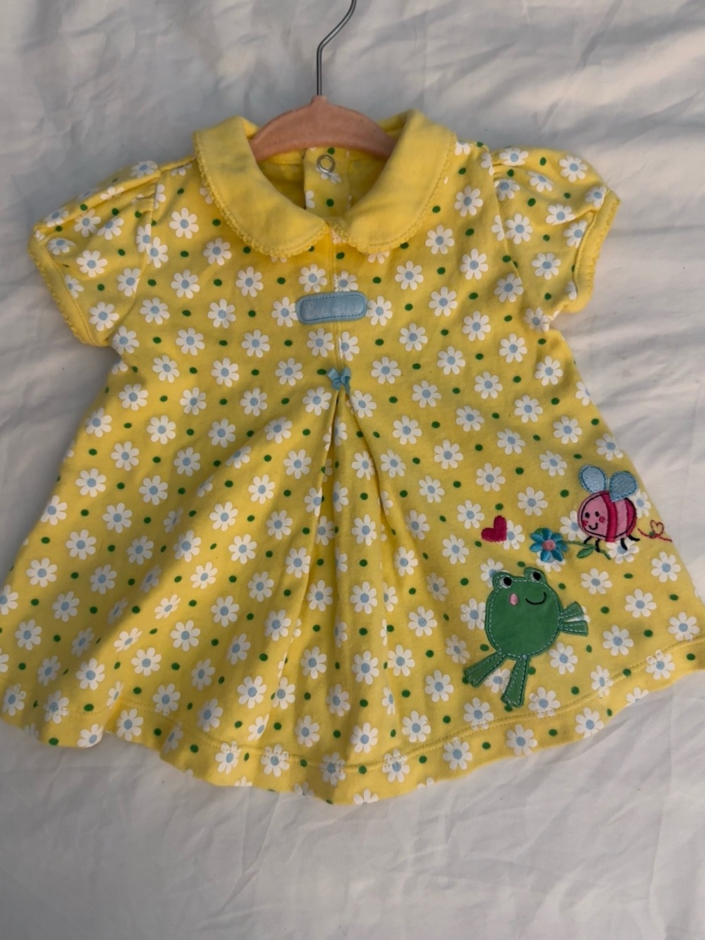 Baby Girl Clothes New Vintage Child Mine Carter's 3-6 Month Frog and Bee Dress